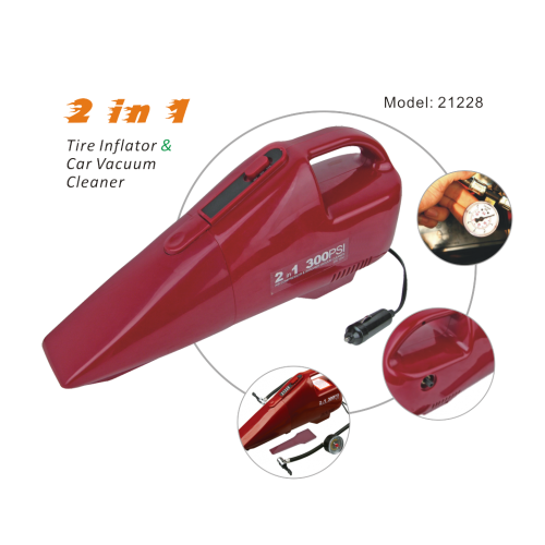 21228P, 12V car vacuum cleaner with air compressor, 3 in 1