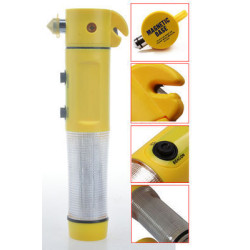 74405, Multi-Function 4 In 1 Emergency Car Window Breaker Safety Glass Hammer With Flash Light